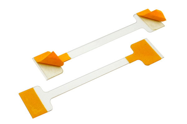 Riiulivoblerid plastikust, 75 mm, läbipaistvad, 2 kleepuvaga