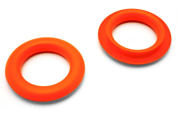 Sõrmeaugu rõngad, plastist, oranžid