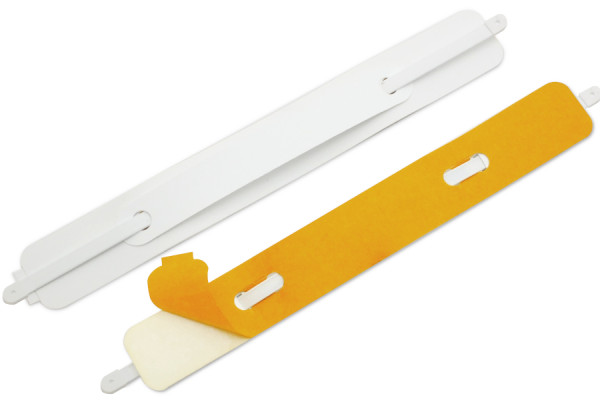 SK-Heftmechaniken, ummantelte Zunge mit Endkappen 150 x 20 mm, weiss