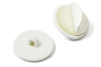 Kleepuv nööp öösiga,<BR>läbimõõt 20 mm, <BR>plast, valge