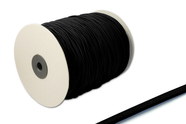 Kummist nöör, läbimõõt 2,2 mm, 500 m rullis, must