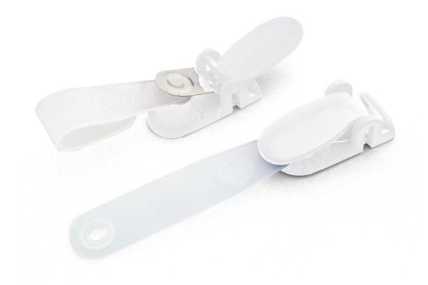 ID-kaardi klambrid pikaga auguga ümbrikele, plastklamber, valge